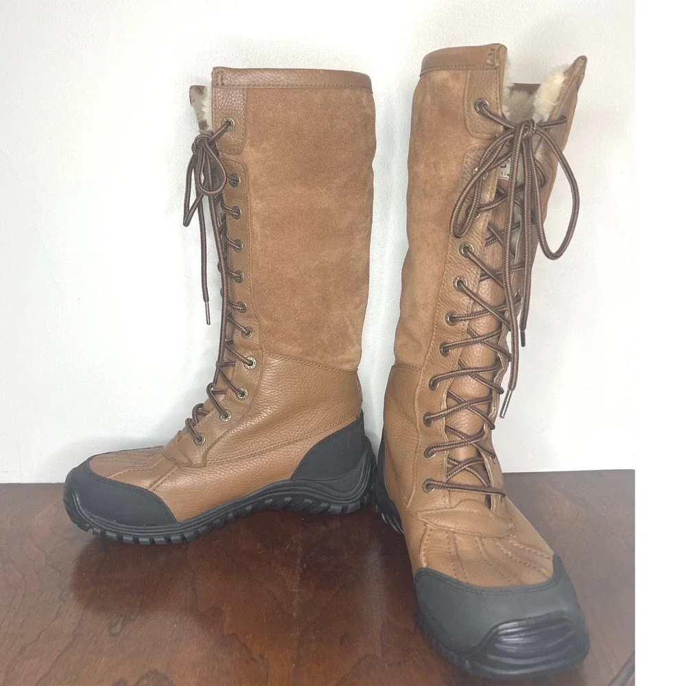 UGG Adirondack Tall Snow Boot Chestnut Women's Size 9 Waterproof Vibram 5498